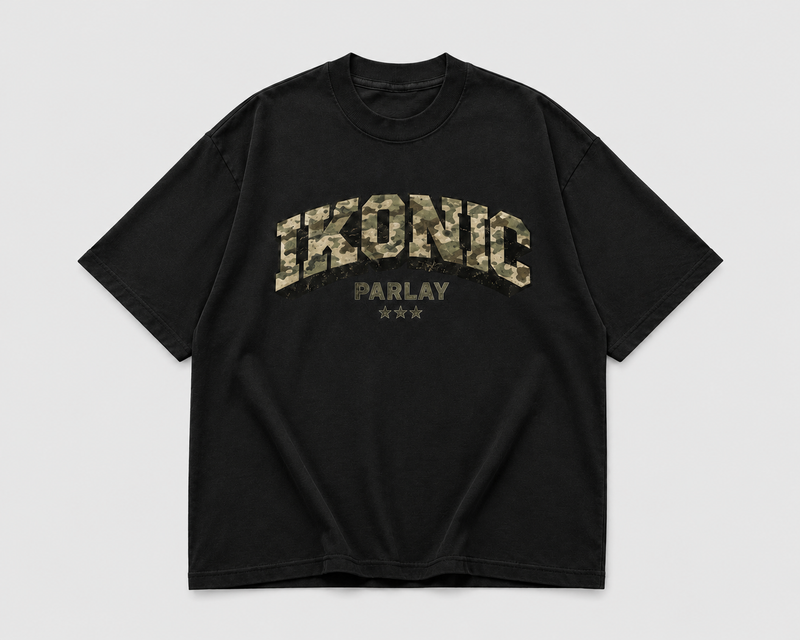 BLACK CÄMO DROP SHOULDER SHIRT